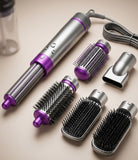 Perie Rotativă cu Aer Cald 5 în 1 – Ondulator, Uscător și Volum pentru Păr ca la Salon