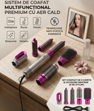 Perie Rotativă cu Aer Cald 5 în 1 – Ondulator, Uscător și Volum pentru Păr ca la Salon